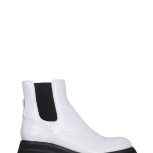 Explore the authentic Alexander Mcqueen women's WANDER CHELSEA BOOTS in Ivory