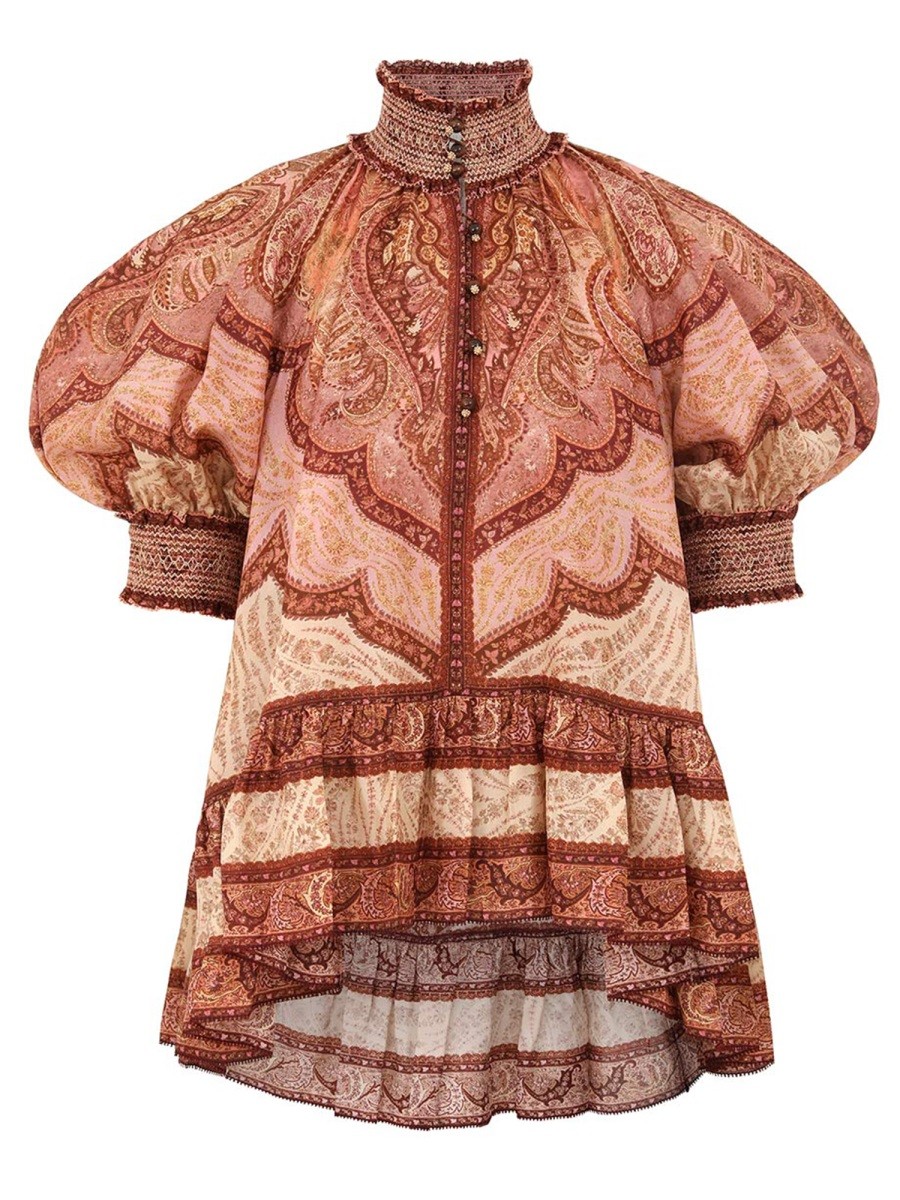 Explore the authentic ZIMMERMANN women's "WANDERLUST" RUFFLE BLOUSE in MULTICOLOUR