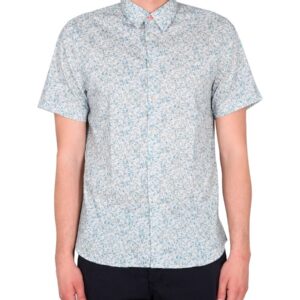 Refresh your wardrobe with the PS BY PAUL SMITH men's WAVE PRINT SHIRT in Azure