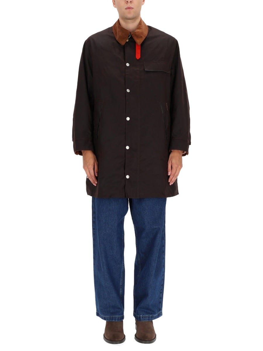 Explore the authentic BARBOUR X PAUL SMITH men's WAXED COTTON JACKET in Brown