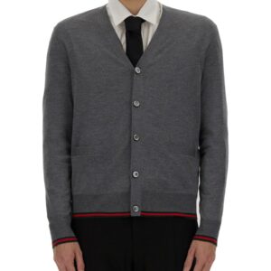 Discover the authentic Gucci men's WEB PATTERN CARDIGAN in Blue