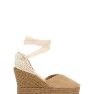 Elevate your look with the MANEBI women's WEDGE ESPADRILLES in beige