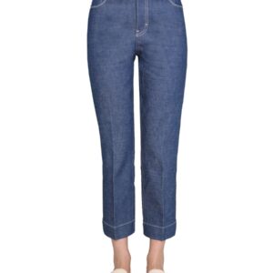 Discover the authentic Tory Burch women's WIDE LEG JEANS in Blue