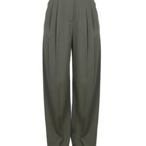 Refresh your wardrobe with the Alexander Mcqueen women's WIDE LEG PANTS in GREEN