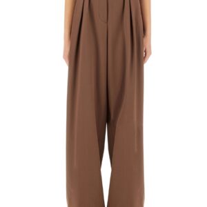 Explore the authentic Dries Van Noten women's WIDE-LEG PANTS WITH BELT in Brown