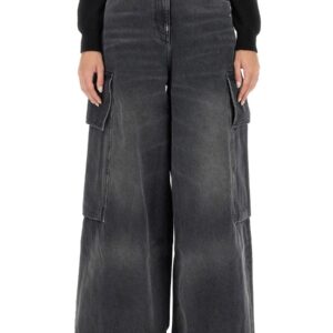 Refresh your wardrobe with the Palm Angels women's WIDE PARACHUTE JEANS in Grey