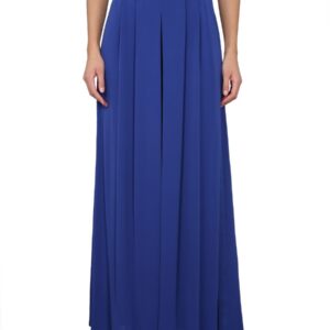 Refresh your wardrobe with the Max Mara women's WIDE SILK TUXEDO PANTS in Blue