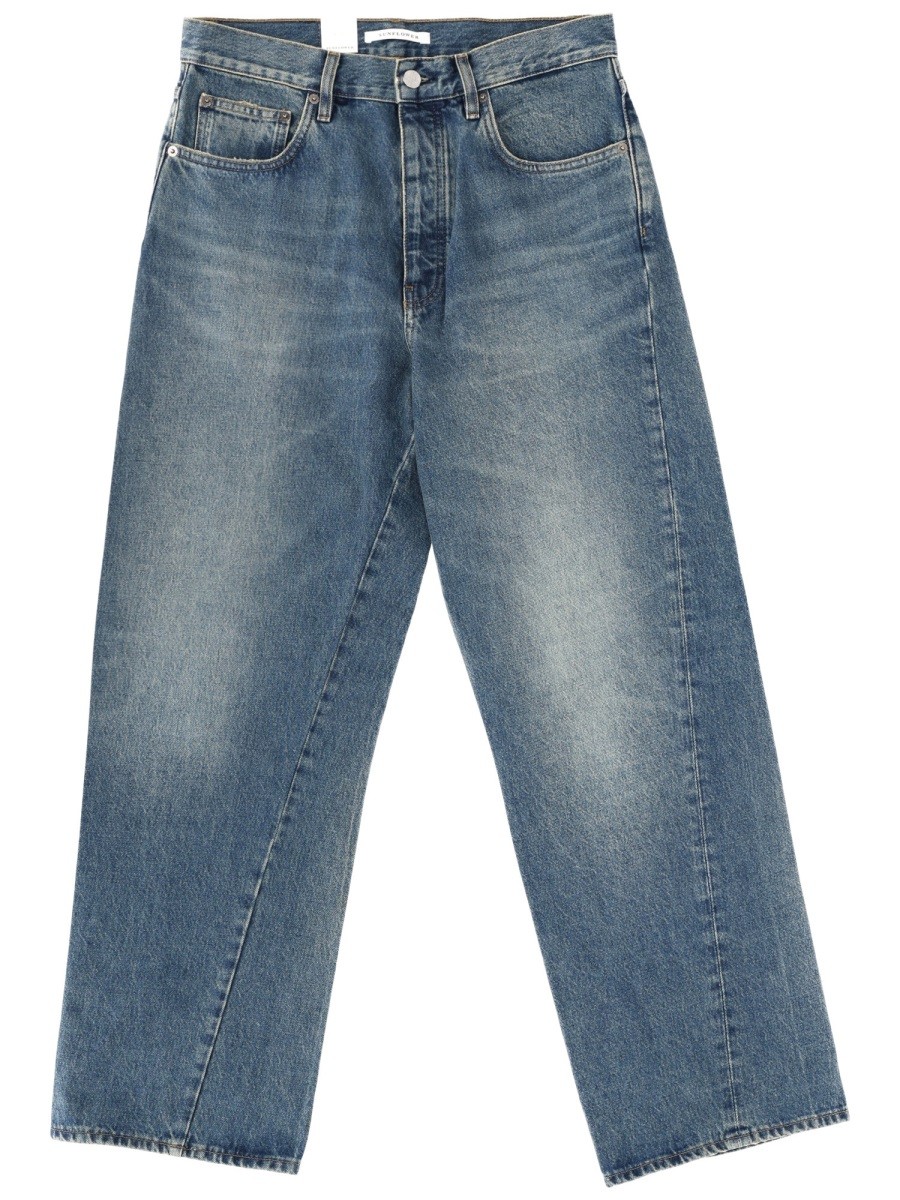 Elevate your look with the SUNFLOWER men's "WIDE TWIST" JEANS in DENIM