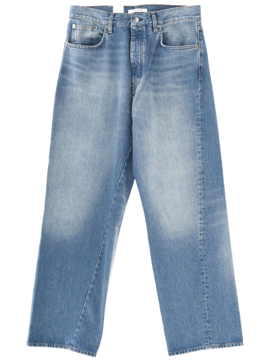 Elevate your look with the SUNFLOWER men's "WIDE TWIST" JEANS in DENIM