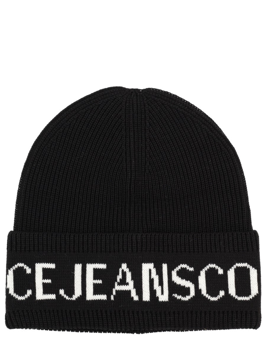 Discover the authentic Versace Jeans Couture men's WOOL AND ACRYLIC BEANIE in Black