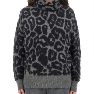 Discover the authentic stella mccartney women's WOOL AND ALPACA "LEOPARD" SWEATER in Black