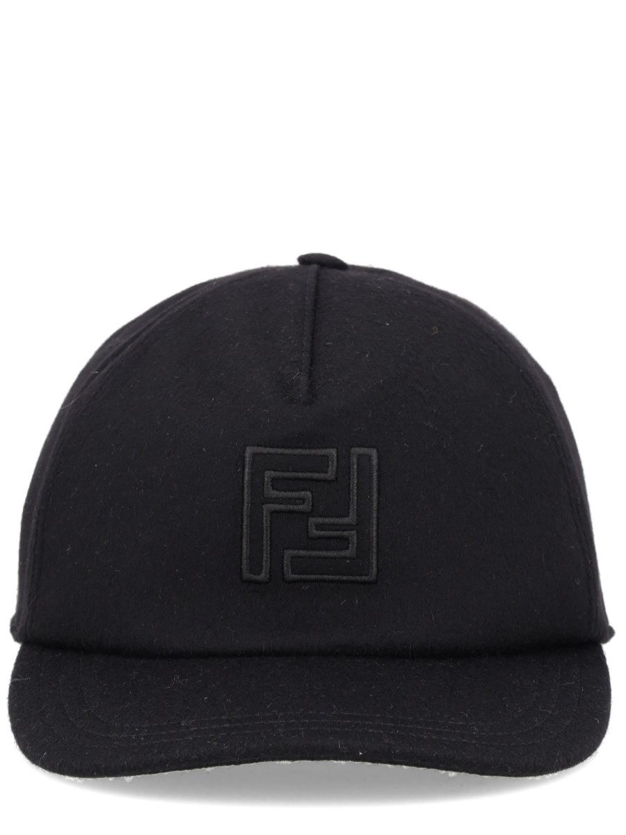Refresh your wardrobe with the Fendi men's WOOL AND CASHMERE BASEBALL HAT in Black