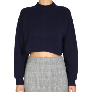 Discover the authentic Max Mara women's WOOL AND CASHMERE CREW NECK SWEATER in Blue