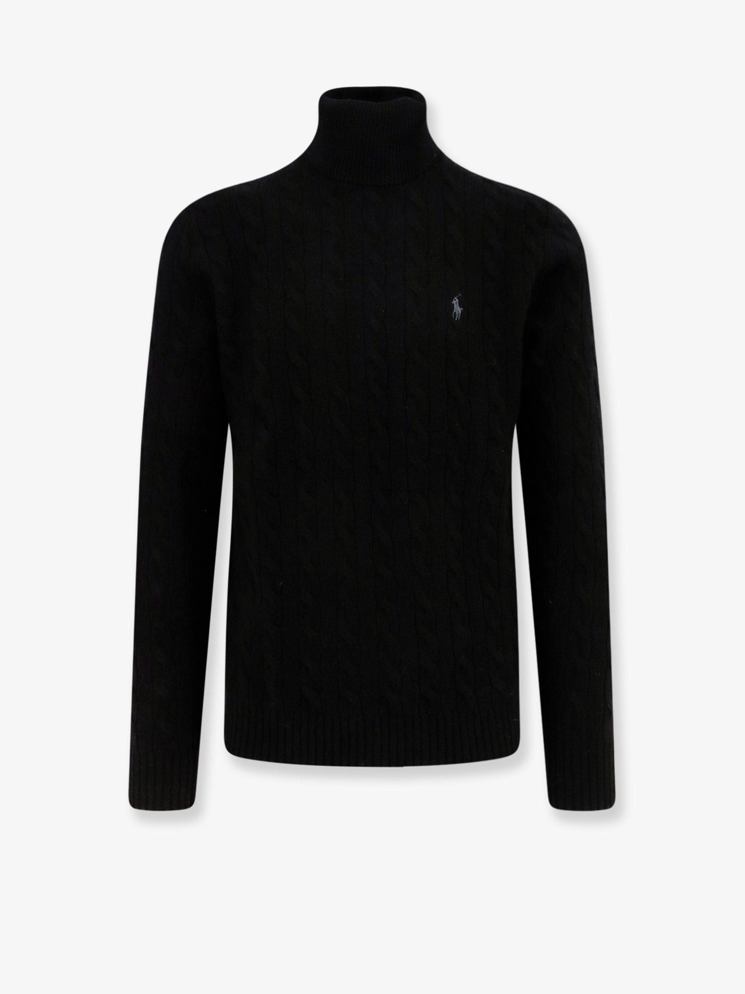 Shop the authentic Polo Ralph Lauren men's Wool and cashmere sweater with frontal logo in POLO BLACK