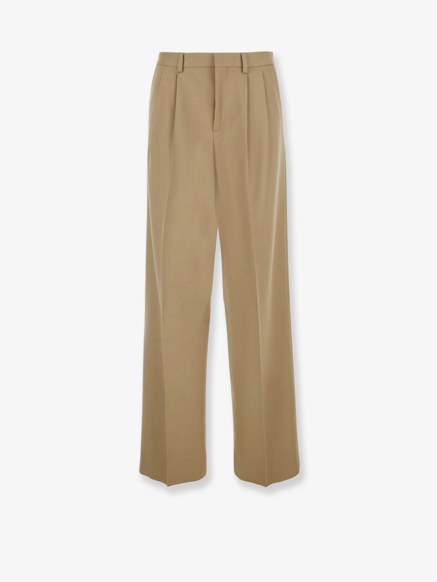 Discover the authentic Celine women's Wool and cotton trousers in BEIGE MILITAIRE