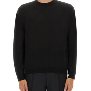 Refresh your wardrobe with the Moschino men's WOOL AND SILK PULLOVER in Black