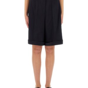 Refresh your wardrobe with the PATOU women's WOOL BERMUDA SHORTS in Blue