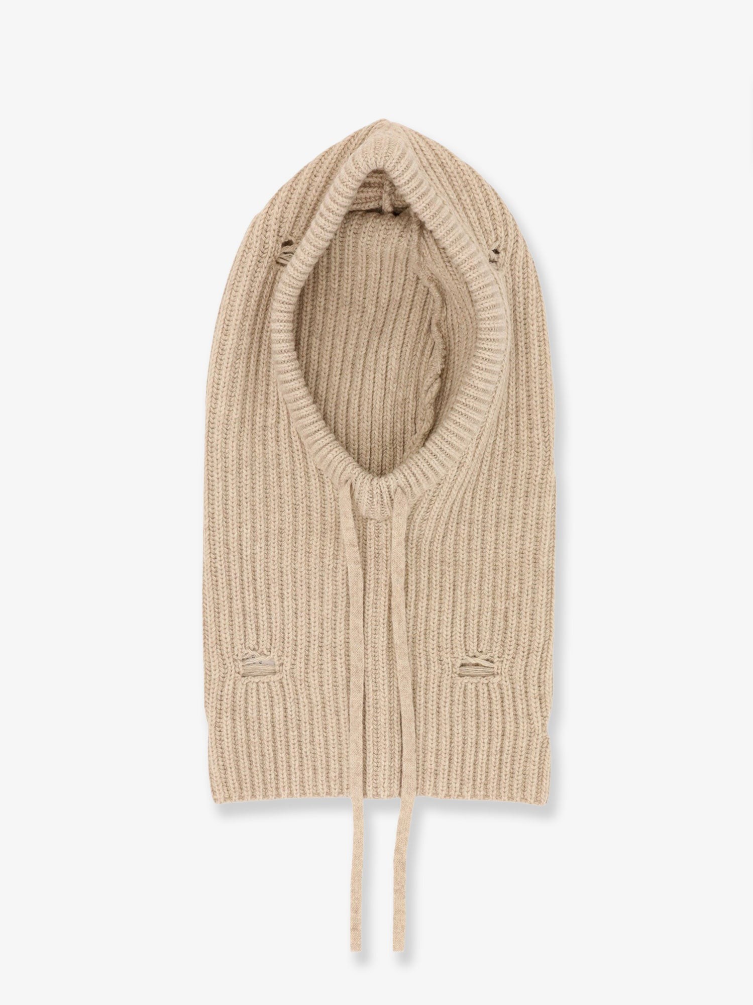 Shop the authentic MM6 MAISON MARGIELA women's Wool blend balaclava with distressed effect in Beige melange