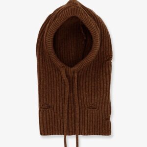 Shop the authentic MM6 MAISON MARGIELA women's Wool blend balaclava with distressed effect in Brown melange
