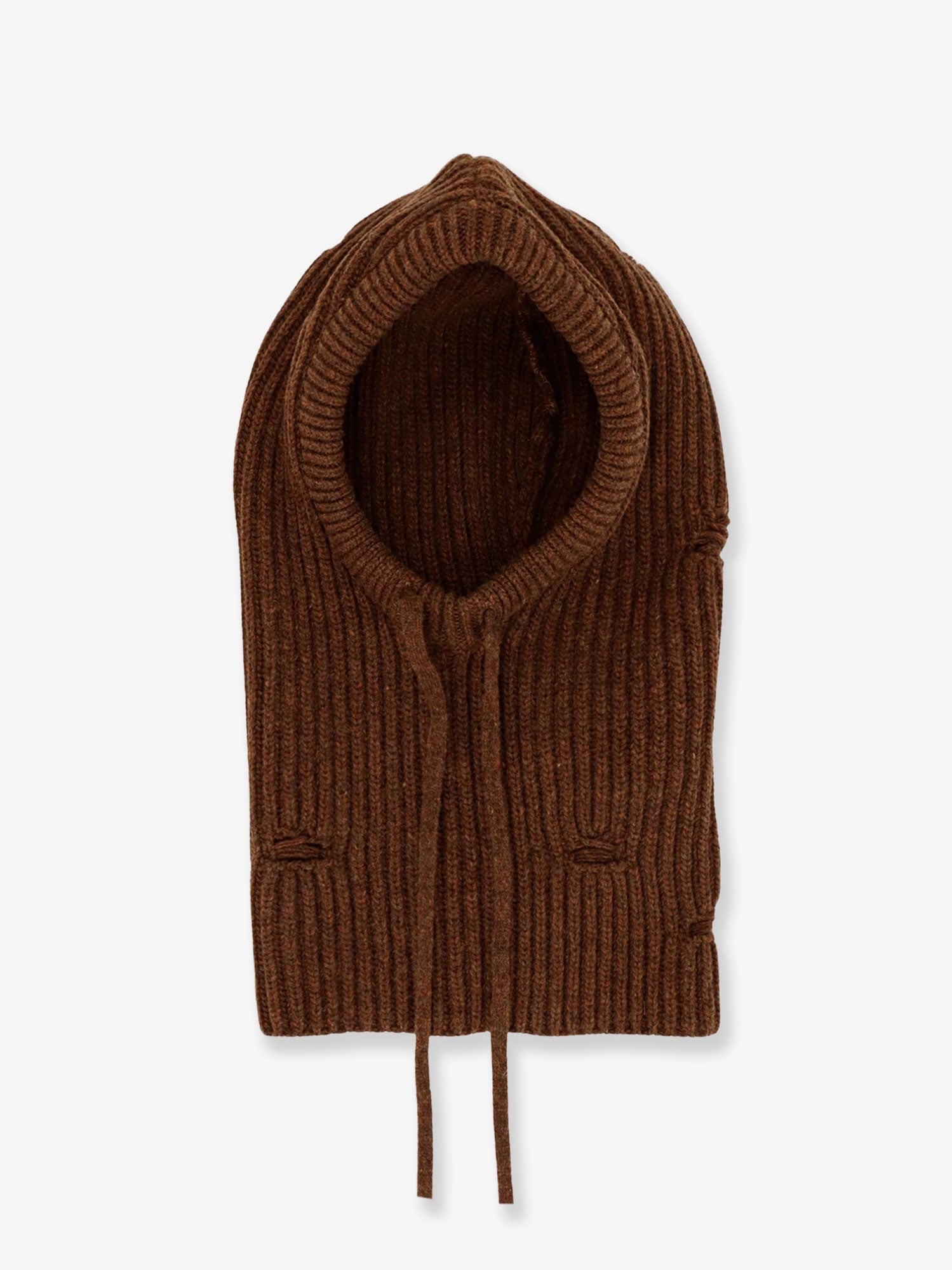 Shop the authentic MM6 MAISON MARGIELA women's Wool blend balaclava with distressed effect in Brown melange