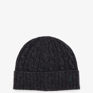 Shop the authentic Polo Ralph Lauren men's Wool blend cable knit beanie hat in BARCLAY GREY HTHR