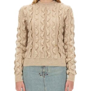 Discover the authentic Moschino women's WOOL BLEND SWEATER in beige