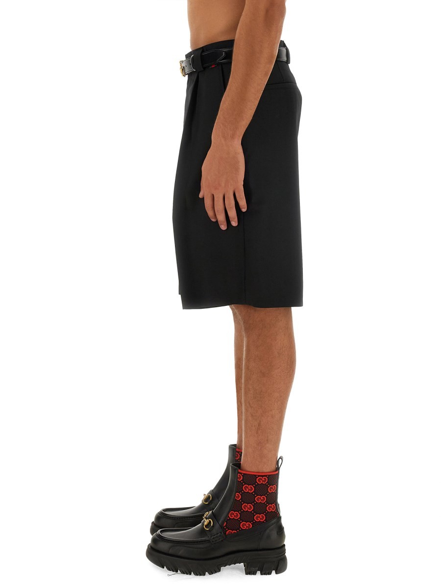 WOOL BLEND TWILL SHORTS - Image 4