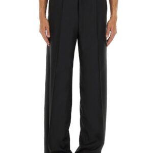 Refresh your wardrobe with the Moschino men's WOOL CANVAS PANTS in Black