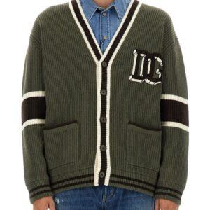 Explore the authentic Dolce & Gabbana men's WOOL CARDIGAN in Military green