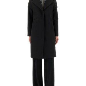 Explore the authentic Herno women's WOOL COAT WITH TECHNICAL BIB in Black
