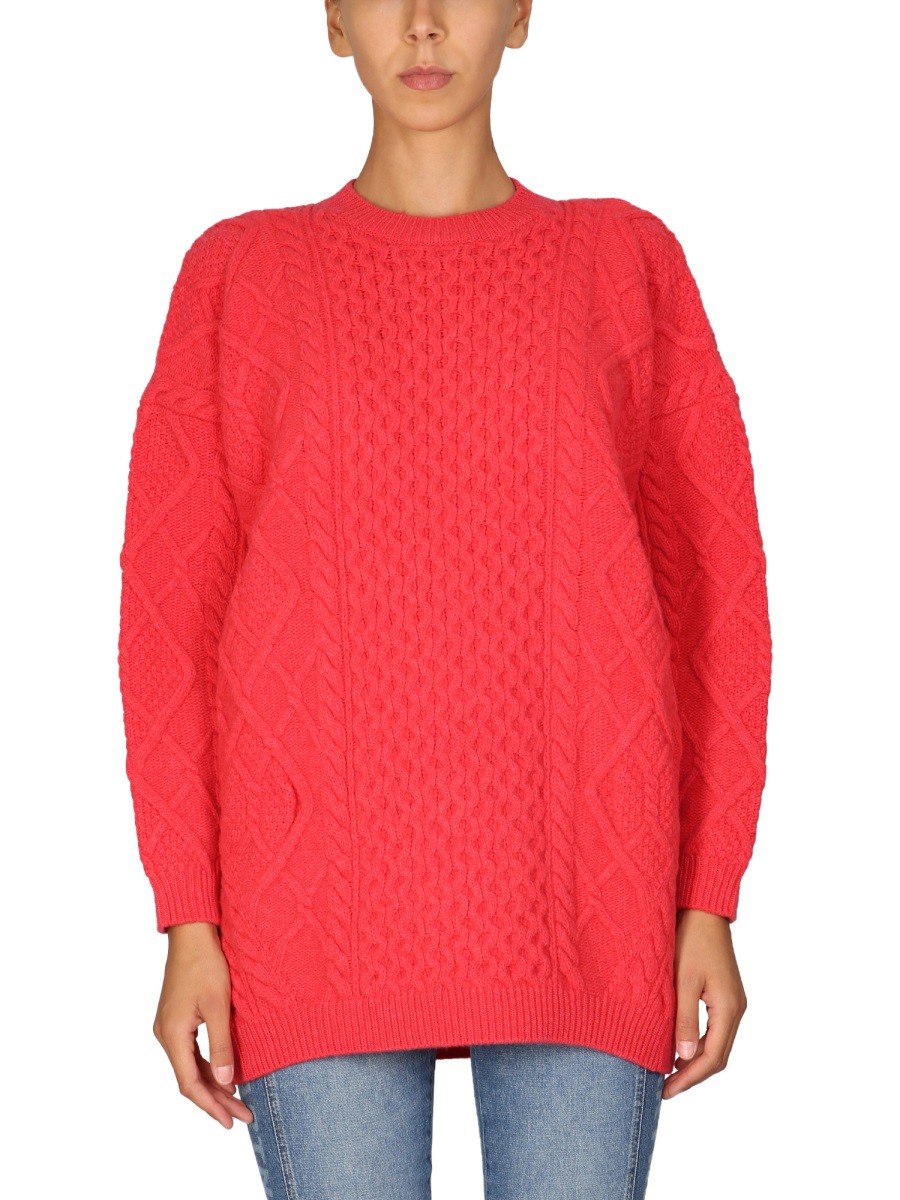 Explore the authentic stella mccartney women's WOOL CREW NECK SWEATER in Red
