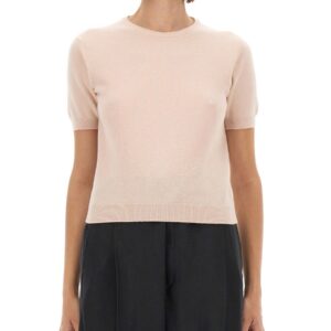 Explore the authentic Maison Margiela women's WOOL CREW NECK T-SHIRT in Pink