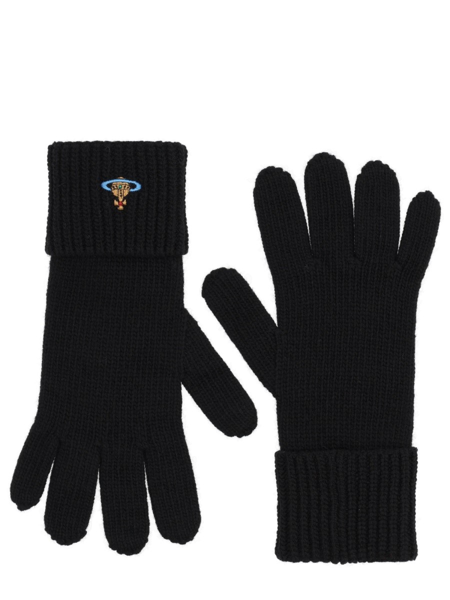 Refresh your wardrobe with the Vivienne Westwood women's WOOL GLOVES. in Black