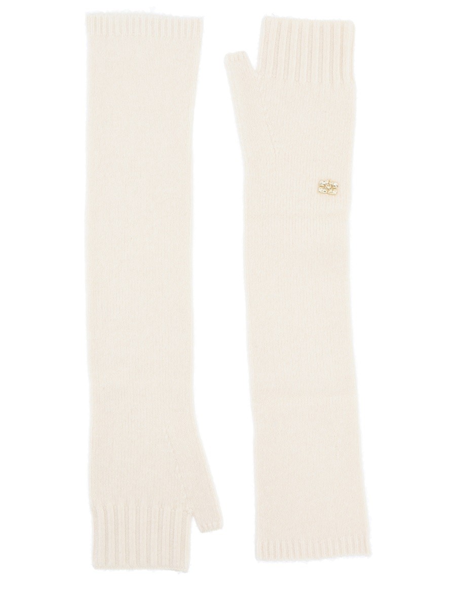 Discover the authentic GANNI women's WOOL GLOVES. in Ivory