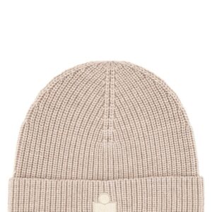 Explore the authentic Isabel Marant women's WOOL HAT WITH LOGO PATCH in beige