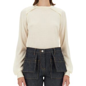 Refresh your wardrobe with the Helmut Lang women's WOOL JERSEY. in White