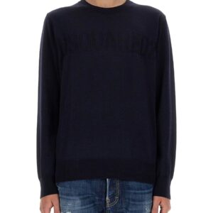 Discover the authentic Dsquared2 men's WOOL JERSEY. in Blue