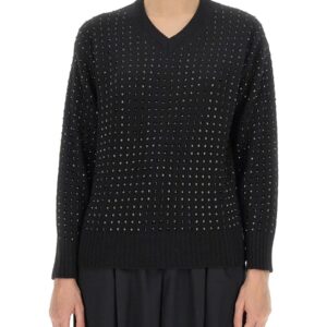 Refresh your wardrobe with the Sportmax women's WOOL JERSEY. in Black