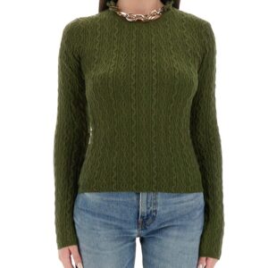 Refresh your wardrobe with the RABANNE women's WOOL JERSEY. in GREEN