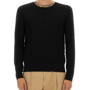 Discover the authentic Burberry men's WOOL JERSEY. in Black