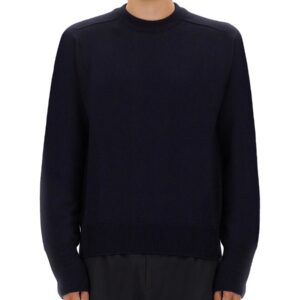 Refresh your wardrobe with the STUDIO NICHOLSON men's WOOL JERSEY. in Blue