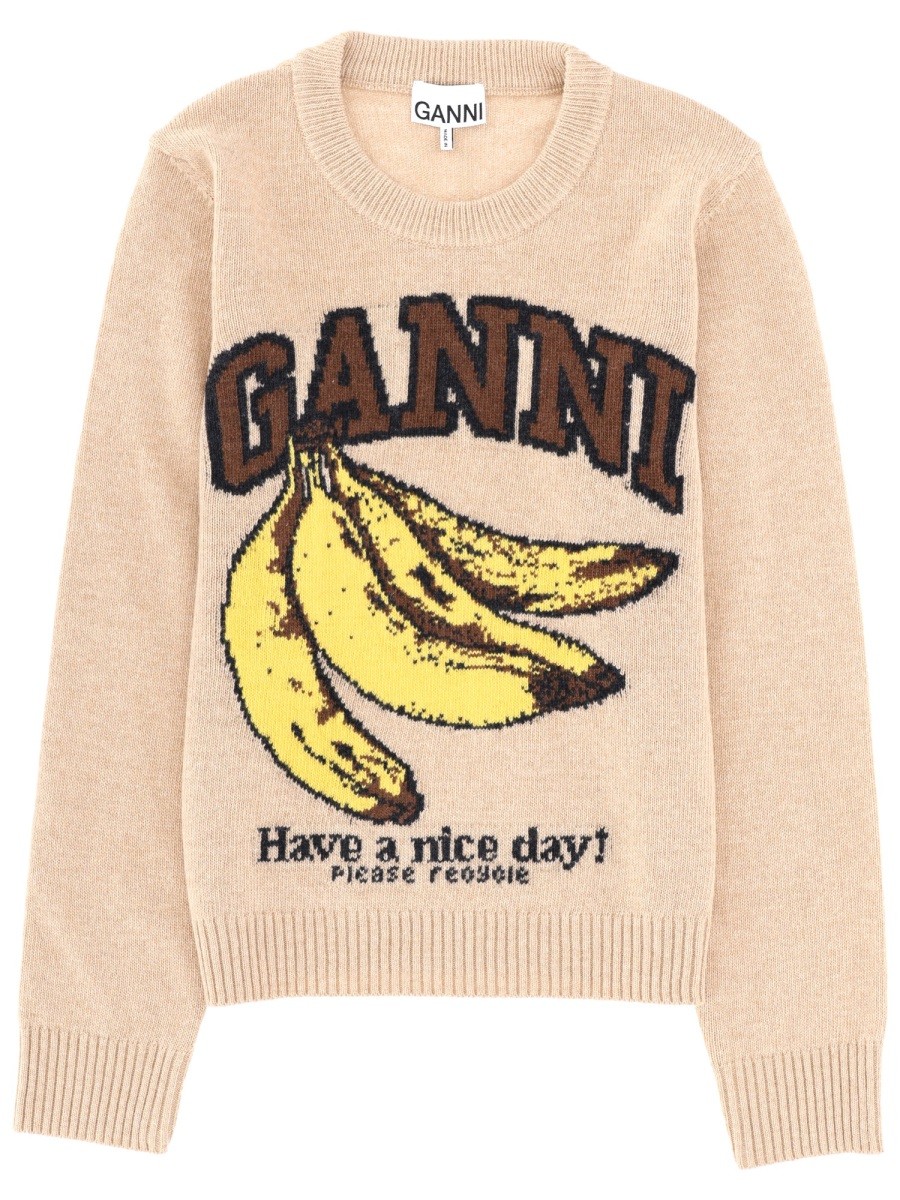 Discover the authentic GANNI women's WOOL JERSEY. in beige