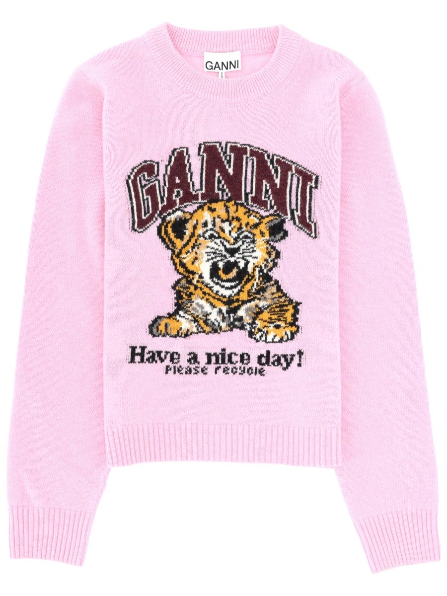 Discover the authentic GANNI women's WOOL JERSEY. in Pink