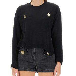 Elevate your look with the Moschino women's WOOL JERSEY. in Black