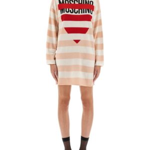 Refresh your wardrobe with the MOSCHINO JEANS women's WOOL MINI DRESS in Pink