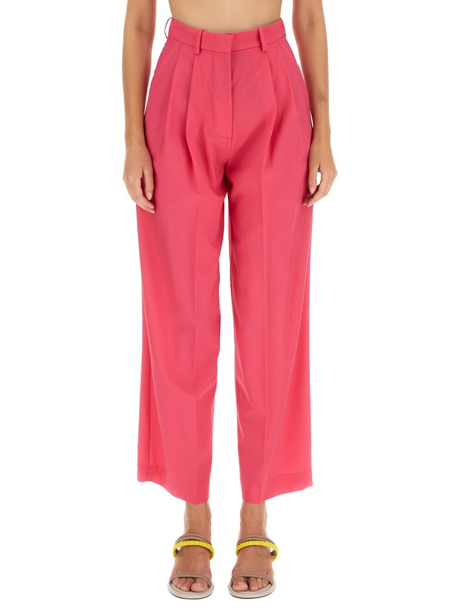 Refresh your wardrobe with the ALYSI women's WOOL PANTS in Fuchsia