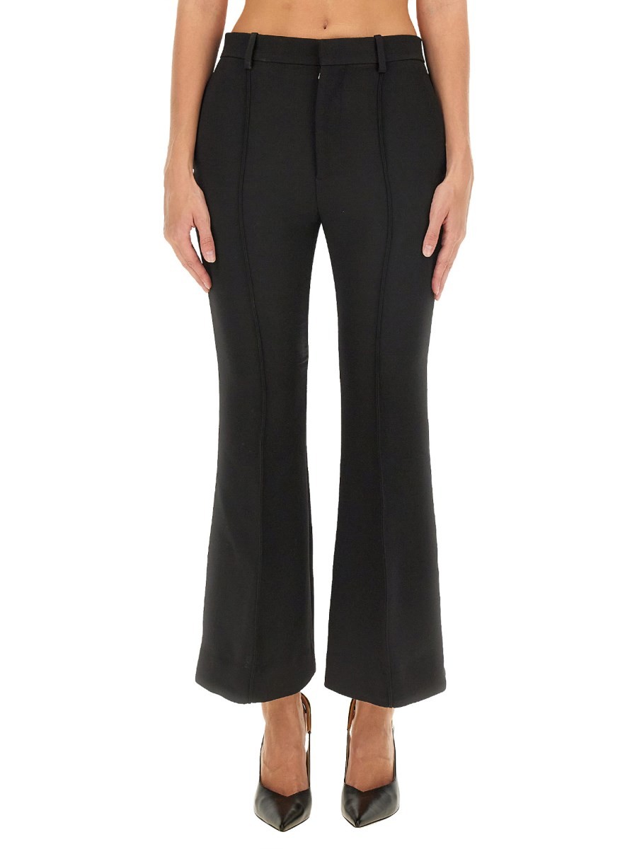 Discover the authentic Bottega Veneta women's WOOL PANTS in Black