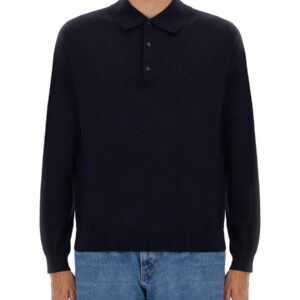 Discover the authentic SUNFLOWER men's WOOL POLO. in Blue