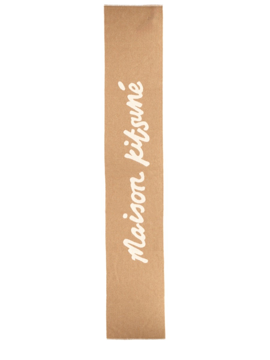 Refresh your wardrobe with the Maison Kitsune women's WOOL SCARF in beige
