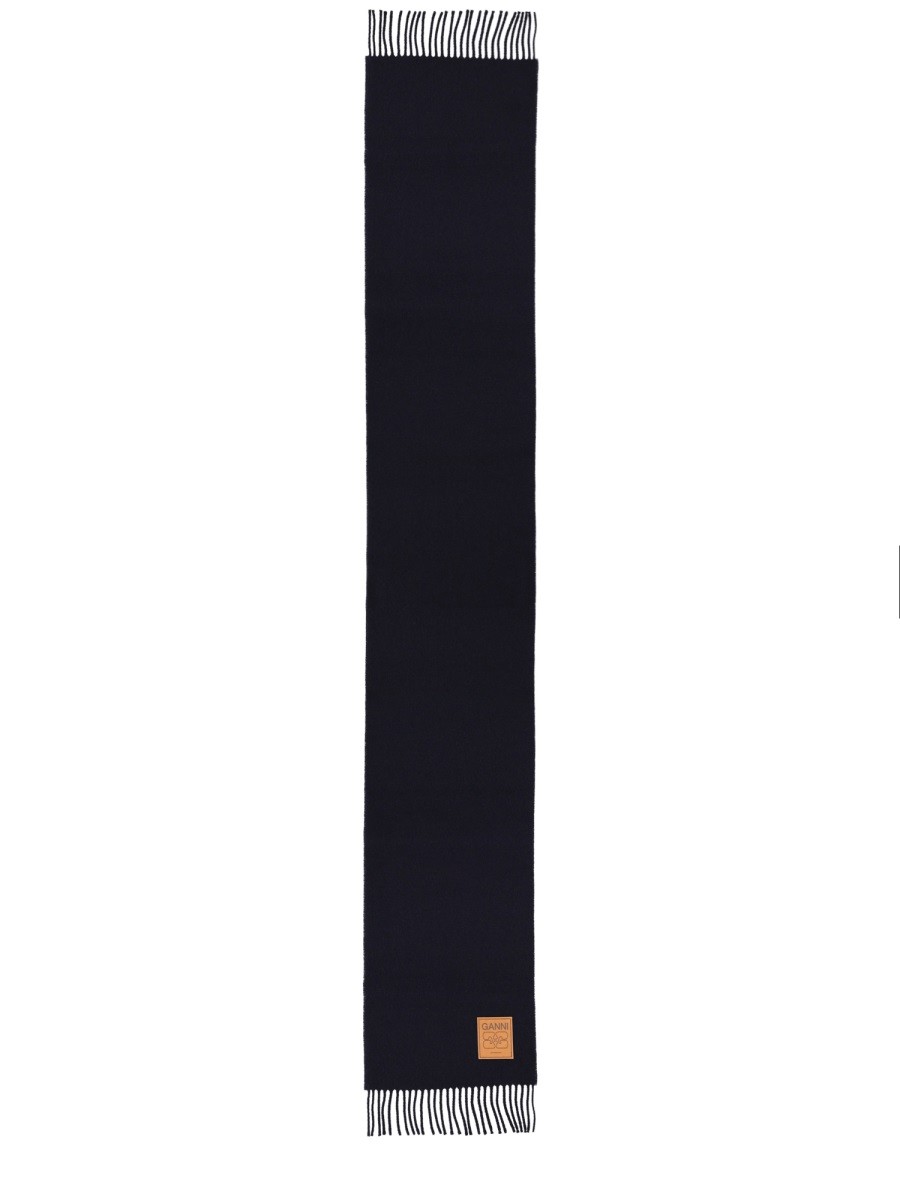 Discover the authentic GANNI women's WOOL SCARF in Blue